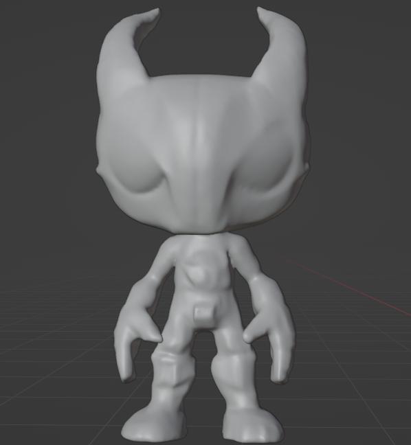 Horned Golem Concpet Test Wooden Image Texturing