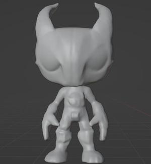 Horned Golem Concpet Test Wooden Image Texturing
