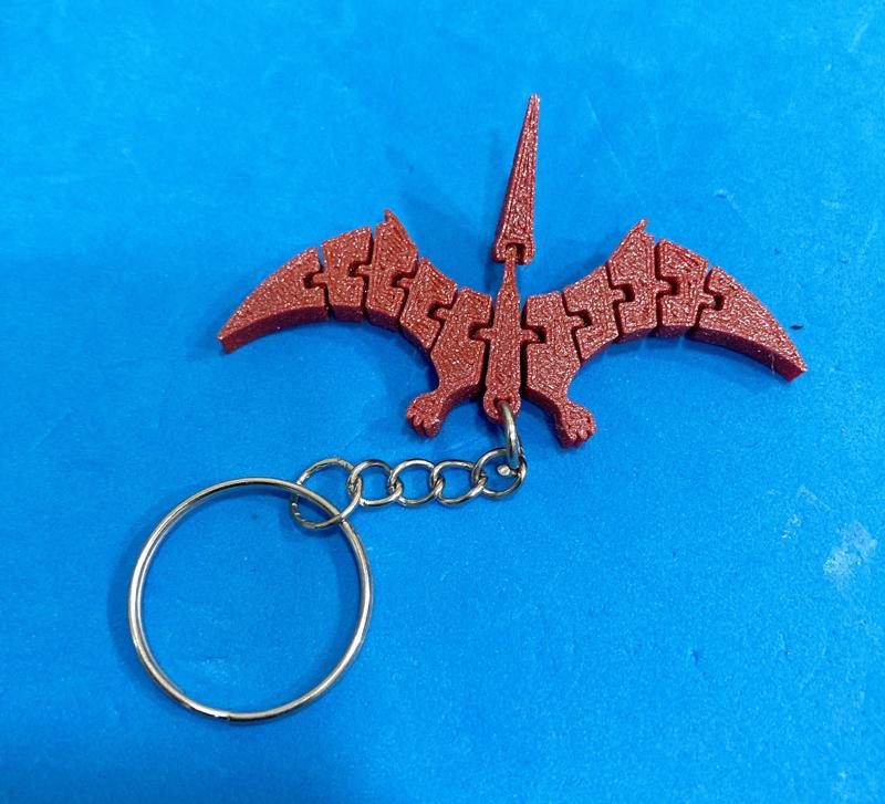 Articulated pterodactyl keychain