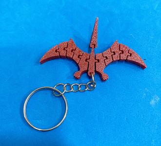 Articulated pterodactyl keychain