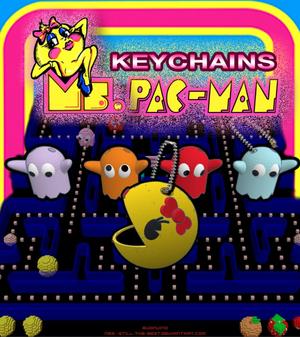 Ms. PAC-MAN Keychain collection