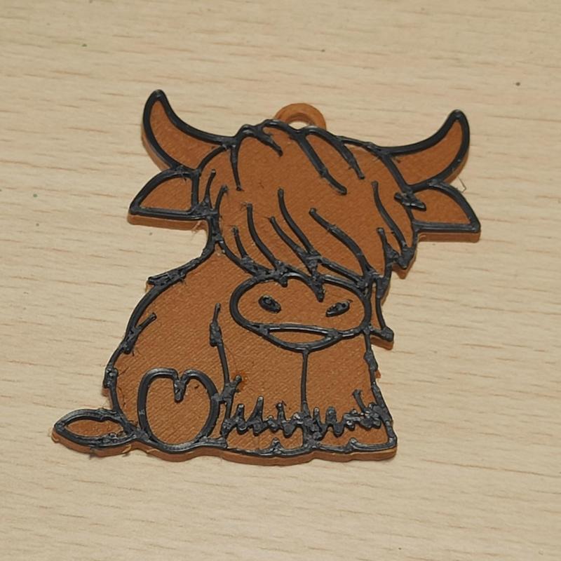 Highland Cow Keychain