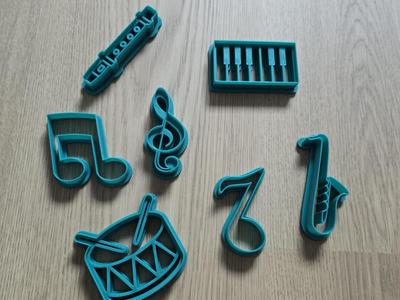 Music Theme Cookie Cutters Notes Drum Flute Piano