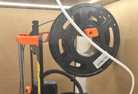 Spool holder for Original Prusa MK3S+ Ikea Lack table low profile mount