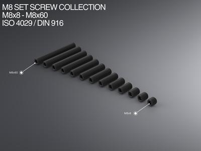 M8 Set Screw Collection M8x8-M8x60 ISO 4029 / DIN 916