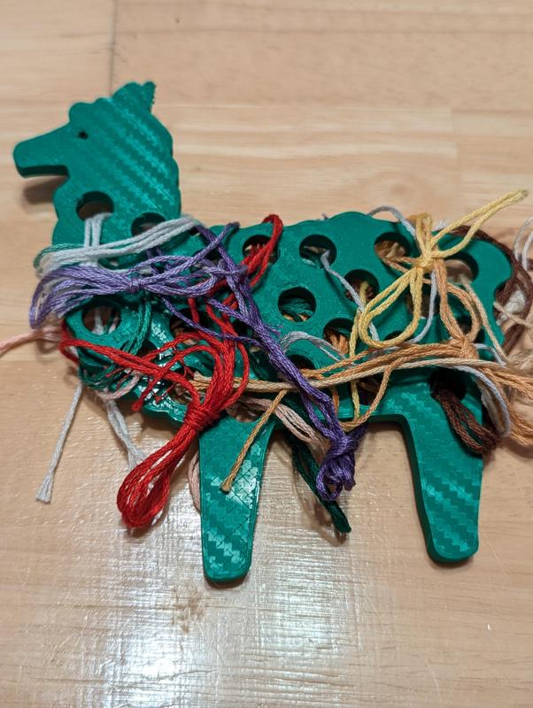 Cross Stitch Floss Organizer - Llama