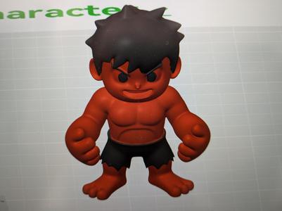 Cute mini red hulk