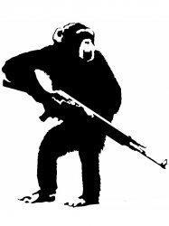 Ape With AK47 Stencil