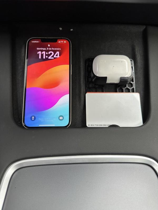 Stealth AirPods Charger & Card Holder for Tesla