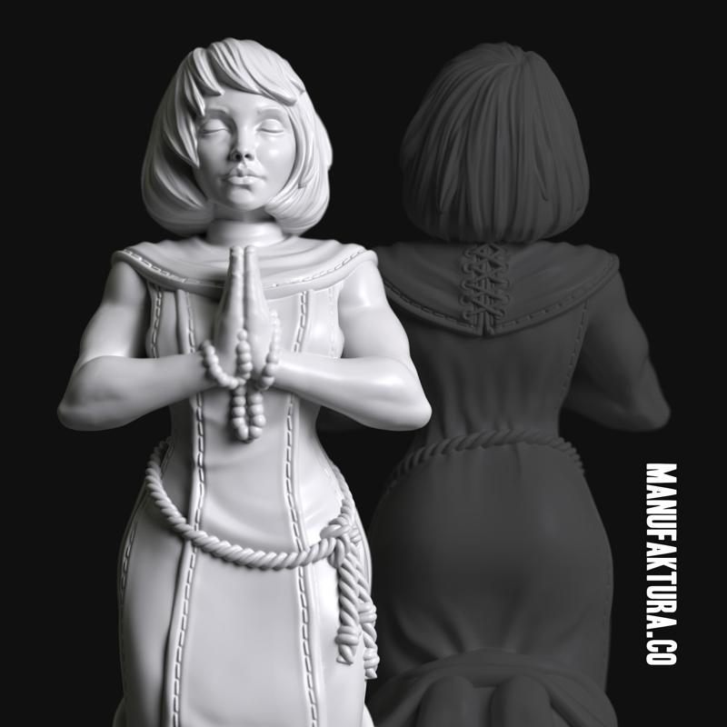 Devotion Series 05a - Kneeling Gene-enhanced Female Battle Sister Praying