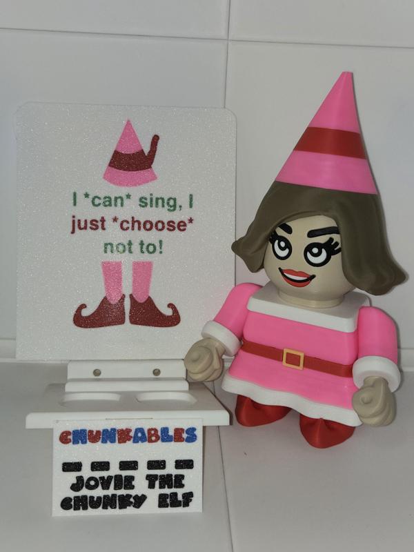 Jovie the Chunky Elf Multicolor Nameplates and Backer
