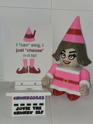 Jovie the Chunky Elf Multicolor Nameplates and Backer