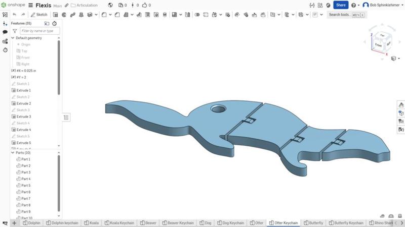 Otter flexi keychain