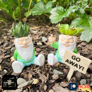 Set Of Garden Gnomes Planters / Happy and Rude Versions / No Supports / 3MF Included