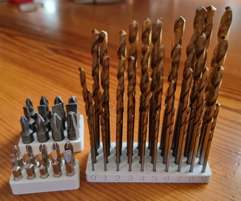 Parametric Drill- and Hex- Bit Stand
