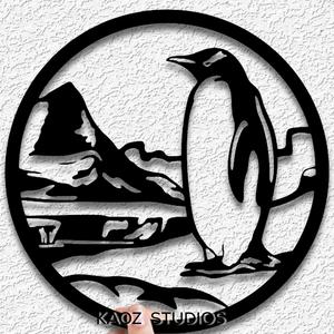 penguin wall art bird scene wall decor snow decoration