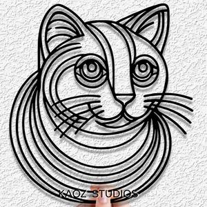 robot cat wall art optical illusion kitty wall decor