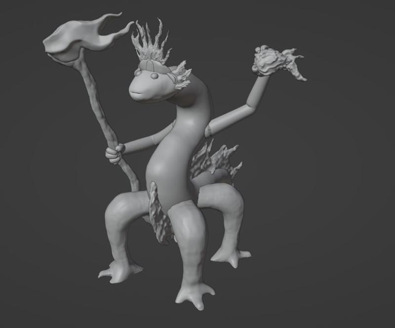 Axolotl Salamander FIre Elemental E
