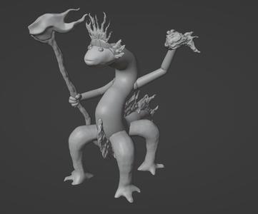Axolotl Salamander FIre Elemental E