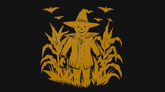 Scarecrow Halloween Wall Art Cutout