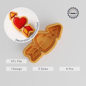 Heart Arrow Shape Cutter & Stamp Set, 3 Sizes, Perfect for Cookies & Fondant PRODUCT_215