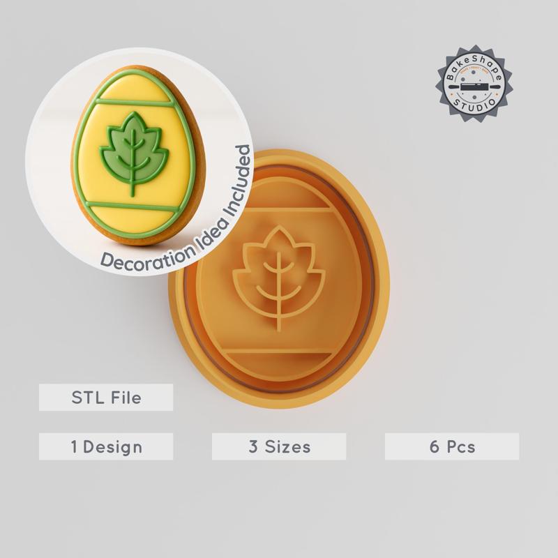 Easter Egg Cutter & Stamp Set, Cookie & Fondant Tool, Includes 3 Sizes: S, M, L PRODUCT_59