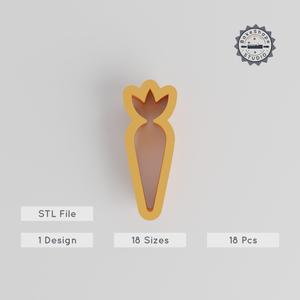 Carrot Shape Cutter Set, 18 Sizes 0.75"-5.00", Perfect for Cookie, Fondant & Clay Designs, Garden Fresh Vegetable Theme PRODUCT_123
