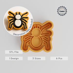 Tarantula Shape Cutter & Stamp Set, Cookie & Fondant Tool, S/M/L Sizes, Creepy Crawler Design PRODUCT_1279