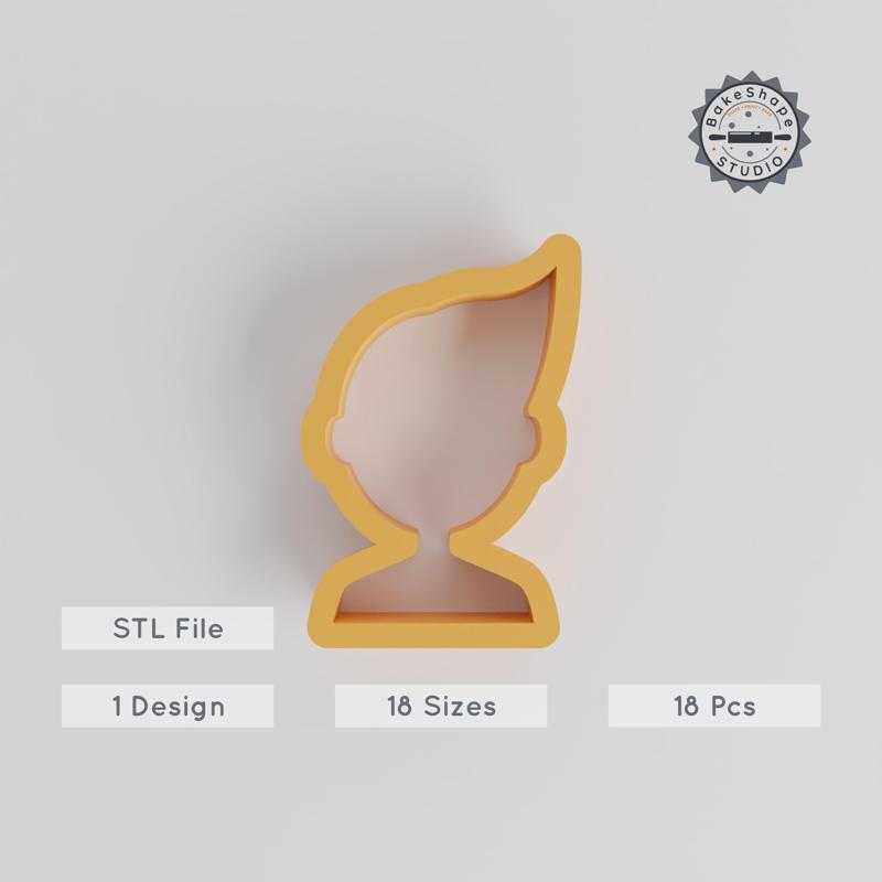 Human Figure Cutter Set, 18 Sizes from 0.75" to 5", Ideal for Cookies, Fondant & Clay, Avatar & Man Profile Designs PRODUCT_179