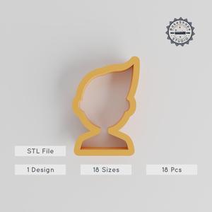 Human Figure Cutter Set, 18 Sizes from 0.75" to 5", Ideal for Cookies, Fondant & Clay, Avatar & Man Profile Designs PRODUCT_179
