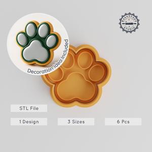 Paw Shape Cookie Cutter & Stamp Set, Animal Footprint Print Trail, Wild Trail, 3 Sizes S/M/L PRODUCT_7
