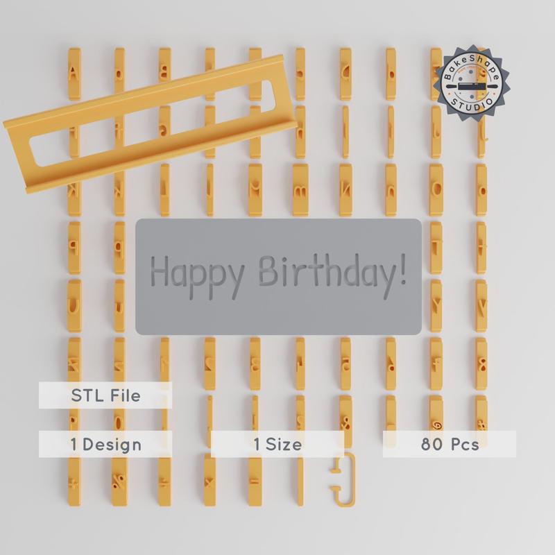 Patrick Hand Font Tile Set, 1/2" Font Size, 80 Pieces for Clay, Cookies & Fondant PRODUCT_2821