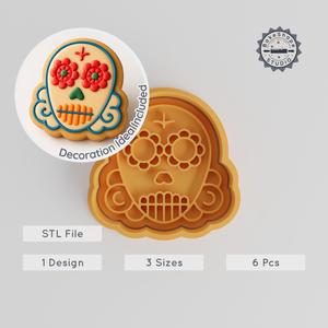 Skull Shape Cutter & Stamp, Cookie & Fondant Decorating Set, Includes Small, Medium & Large Sizes, Skeleton Head Design PRODUCT_926