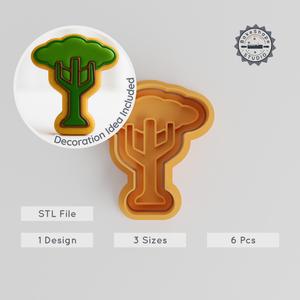 Tall Tree Cookie & Fondant Cutter Stamp Set, Nature Tower Baking Tool, S/M/L Sizes, Plant & Gardening Decor PRODUCT_399