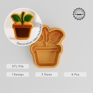 Growing Plant Shape Cutter & Stamp Set, Perfect for Cookies & Fondant, 3 Sizes, Gardening & Nature Theme PRODUCT_403
