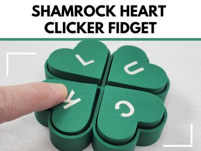 Heart Quad Shamrock Fidget Clicker LUCK