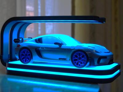 Futuristic RGB Car Showroom Diorama Stand