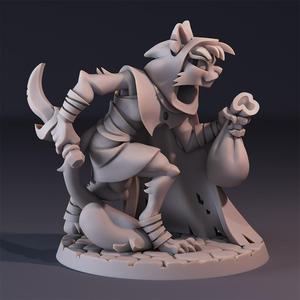 32mm Tabaxi Rogue for D&D and Tabletop Games, Supported