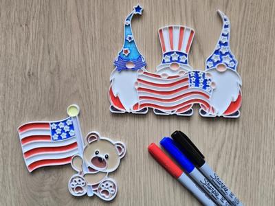 USA 4th of July Cute Coloring Set Festive Sharpie