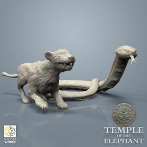 2 Temple beasts, Jungle Cat and Giant Snake