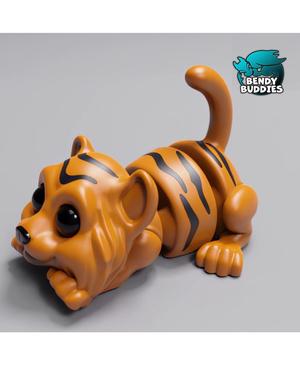 Tigerpaw Cute Tiger / Wild Animal Articulated / Print-in-Place Southern Creature / Cute Feline Cat 