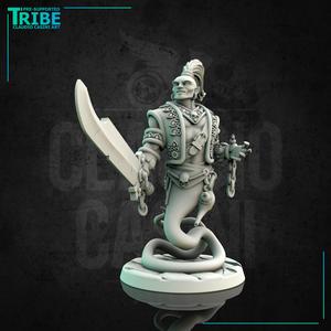 (0147) Male genie Djinni in a Bottle with a big sword