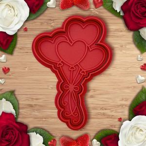 Valentine - Love balloons cookie cutter / stamp