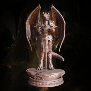3D Printable Full Dragonborn Pose I - 32mm & 72mm (Pre-Supported)