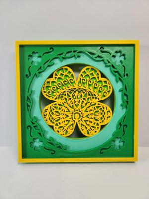 St Patricks Day Shamrock Mandala - Extruded Wall Art