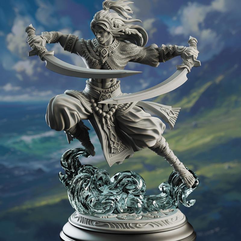 Air Genasi Sword Dancer Fighter - Hudin the Summer Breeze