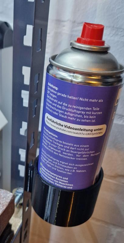 Can Holder for Metal Shelving Unit with T-Profile