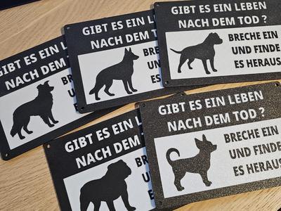 Warning Sign Dog Pitbull Shepherd Chihuahua..
