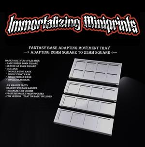 Base Adapting Movement Tray 20mm to 25mm 4 models wide
