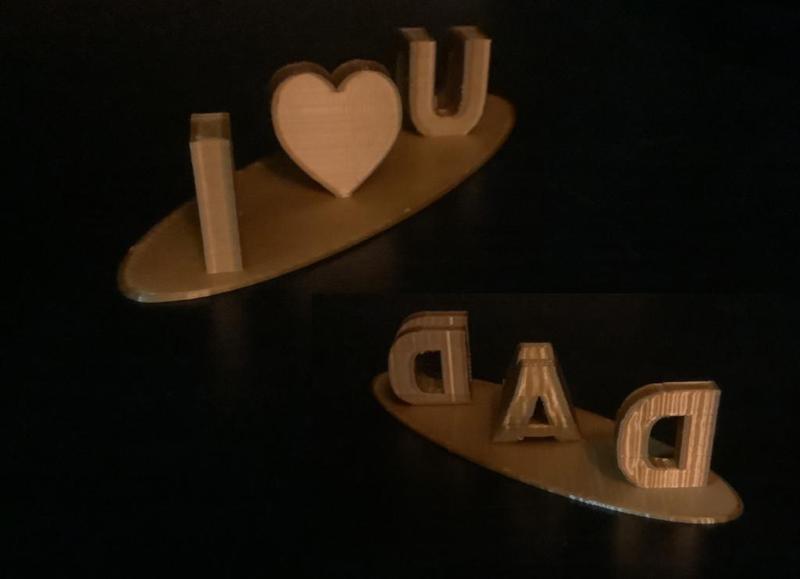 I❤️U / DAD two words in one print. (Ambigram)
